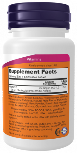 NOW Vitamin D-3 1000 IU, 180 таблеток NOW Vitamin D-3 1000 IU, 180 таблеток