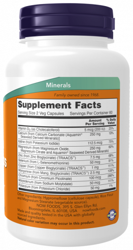NOW Полный спектр минералов, 120 капсул