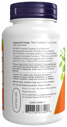 NOW Prostate Support, 90 капсул