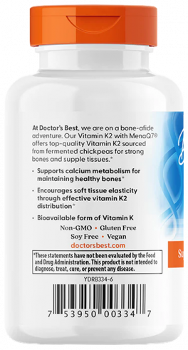 Doctor's Best Vitamin K2 MK-7, Витамин K2 MK-7, 60 капсул