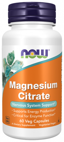 NOW Magnesium Citrate, Магния цитрат, 60 капсул