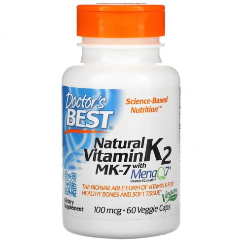 Doctor's Best Natural Vitamin K2 MK-7 with MenaQ7 100 мкг, 60 вег.капс