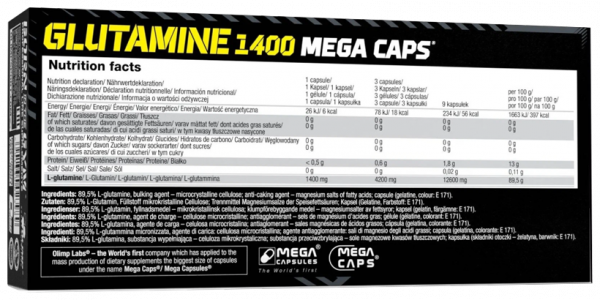 Olimp Sport Nutrition Glutamine 1400 Mega Caps, 120 капсул Olimp Sport Nutrition Glutamine 1400 Mega Caps, 120 капсул