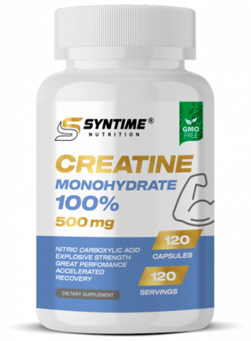 Syntime Nutrition Creatine Monohydrate 100% 500 mg, 120 капсул