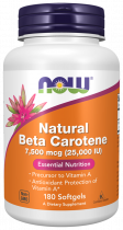 NOW Natural Beta-Carotene, Натуральный Бета-Каротин, 180 капсул