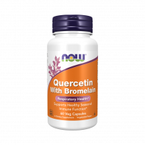 NOW Quercetin With Bromelain, Кверцетин с Бромелайном, 60 капсул